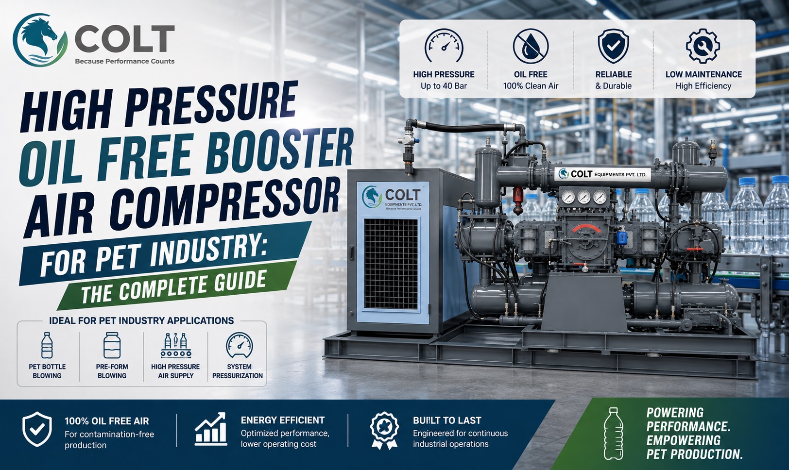 Oil Free Booster Air Compressor for PET Industry